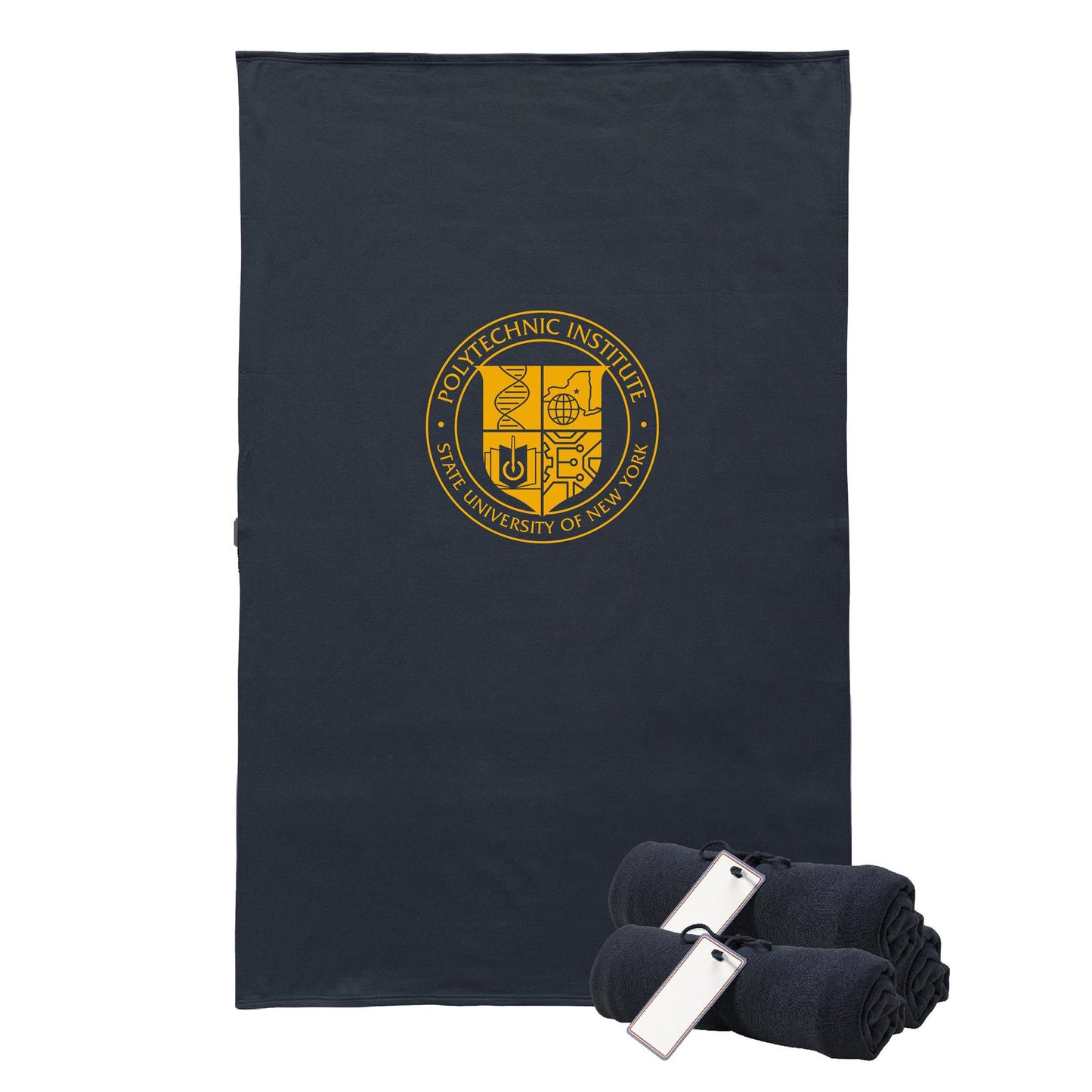 SUNY Poly Sweatshirt Blanket Heather Navy