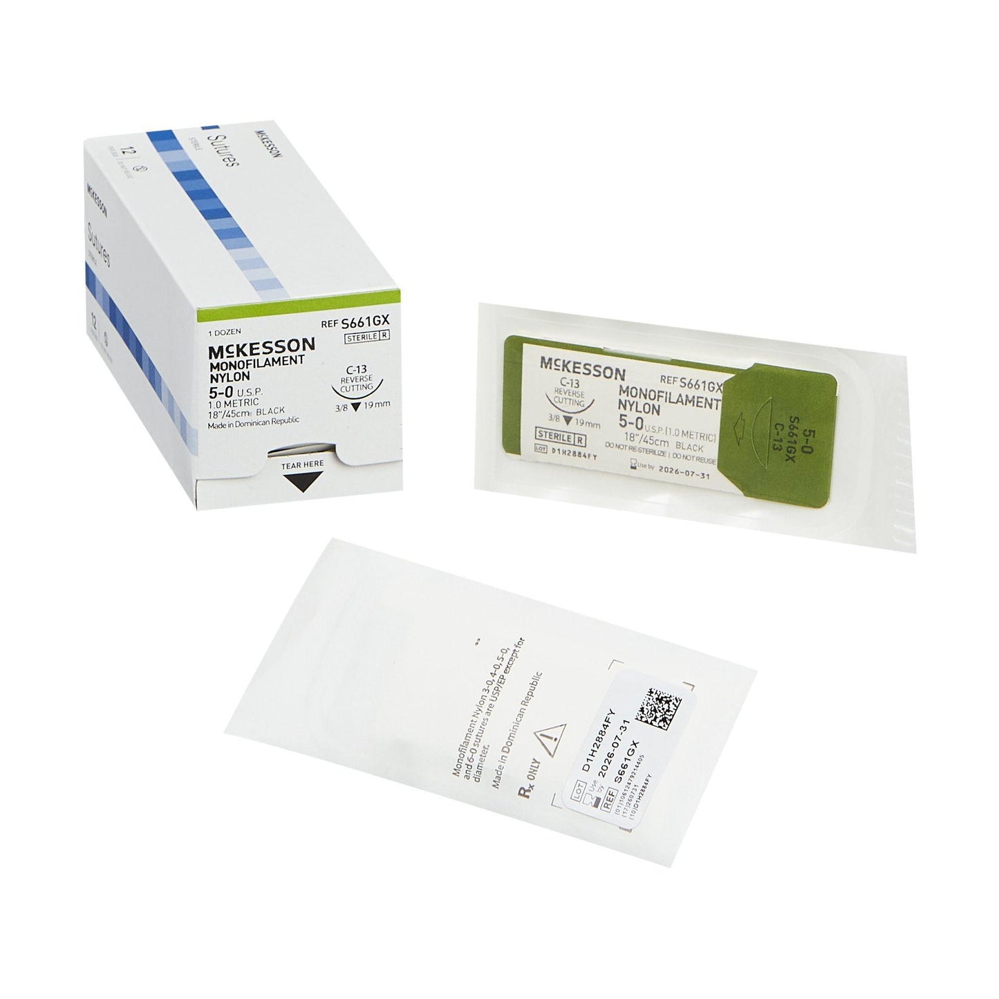 Suture with Needle (5-0, Nylon) Single