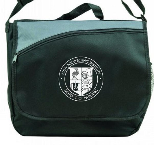 Black Messenger Bag SUNY Poly Nursing