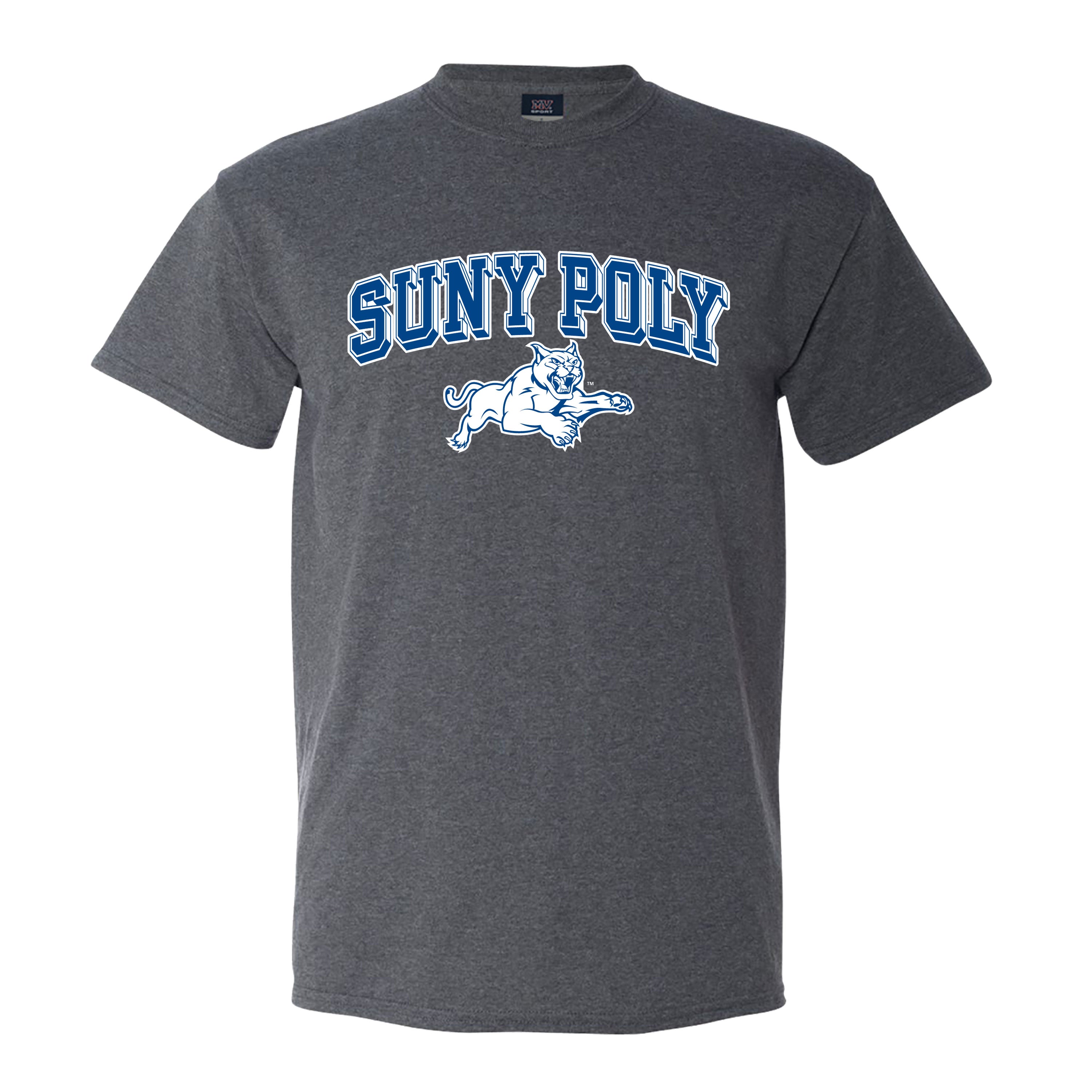 Wildcat Retro Heather Tee Charcoal – SUNY Polytechnic Wildcat Den