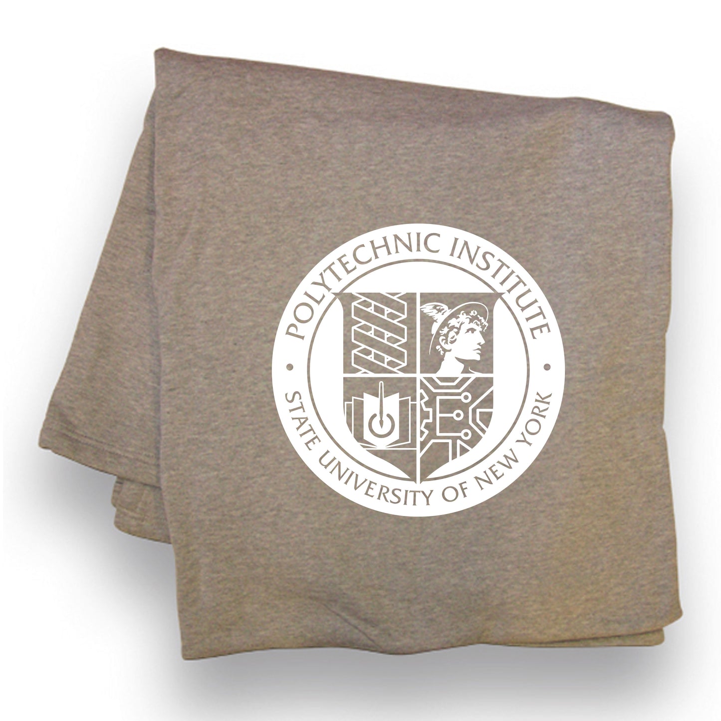 SUNY Poly Sweatshirt Blanket Gray
