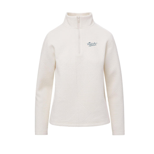 Women's Zig Zag Q Zip Vintage White