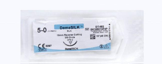 Suture with Needle (5-0, Silk Braided) Single